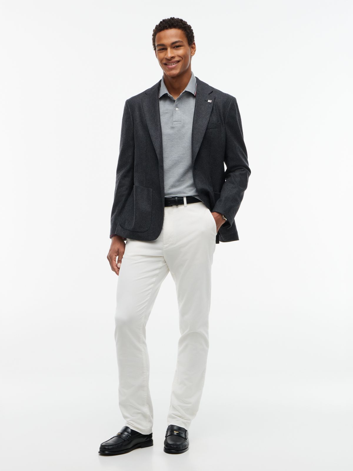 Long-Sleeve Tommy Wicking Polo — Grey Heather