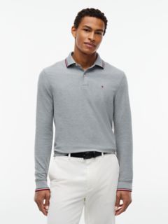 Long-Sleeve Tommy Wicking Polo — Grey Heather 1