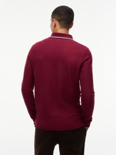 Long-Sleeve Tommy Wicking Polo — Deep Rouge 4