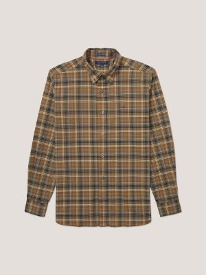 Tommy hilfiger cheap green plaid shirt