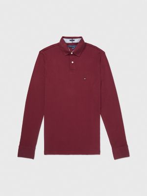 Regular Fit Solid Long-Sleeve Polo