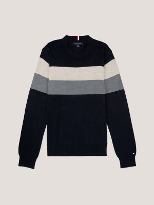 Tommy jeans colourblock store stripe crew neck sweatshirt