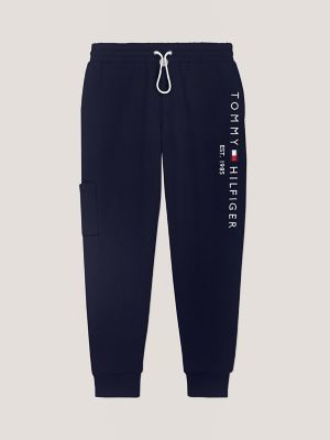 Tommy Hilfiger ribbed logo waistband sweatpants in burgundy