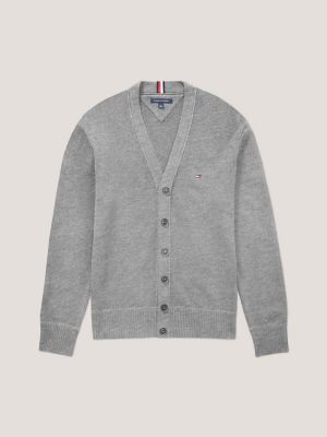 Boys Cardigan - Heathered Check