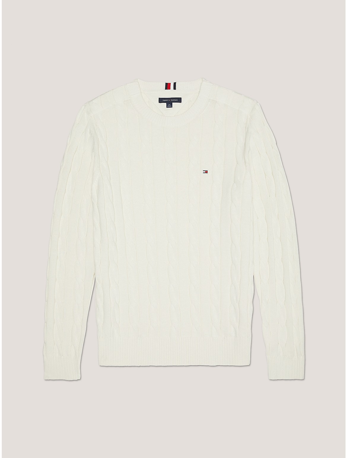 Tommy Hilfiger Cable Knit Sweater In Ancient White