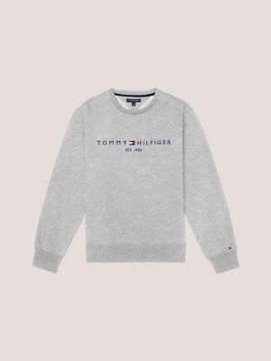 Hilfiger Stripe Sweatshirt, Grey Heather