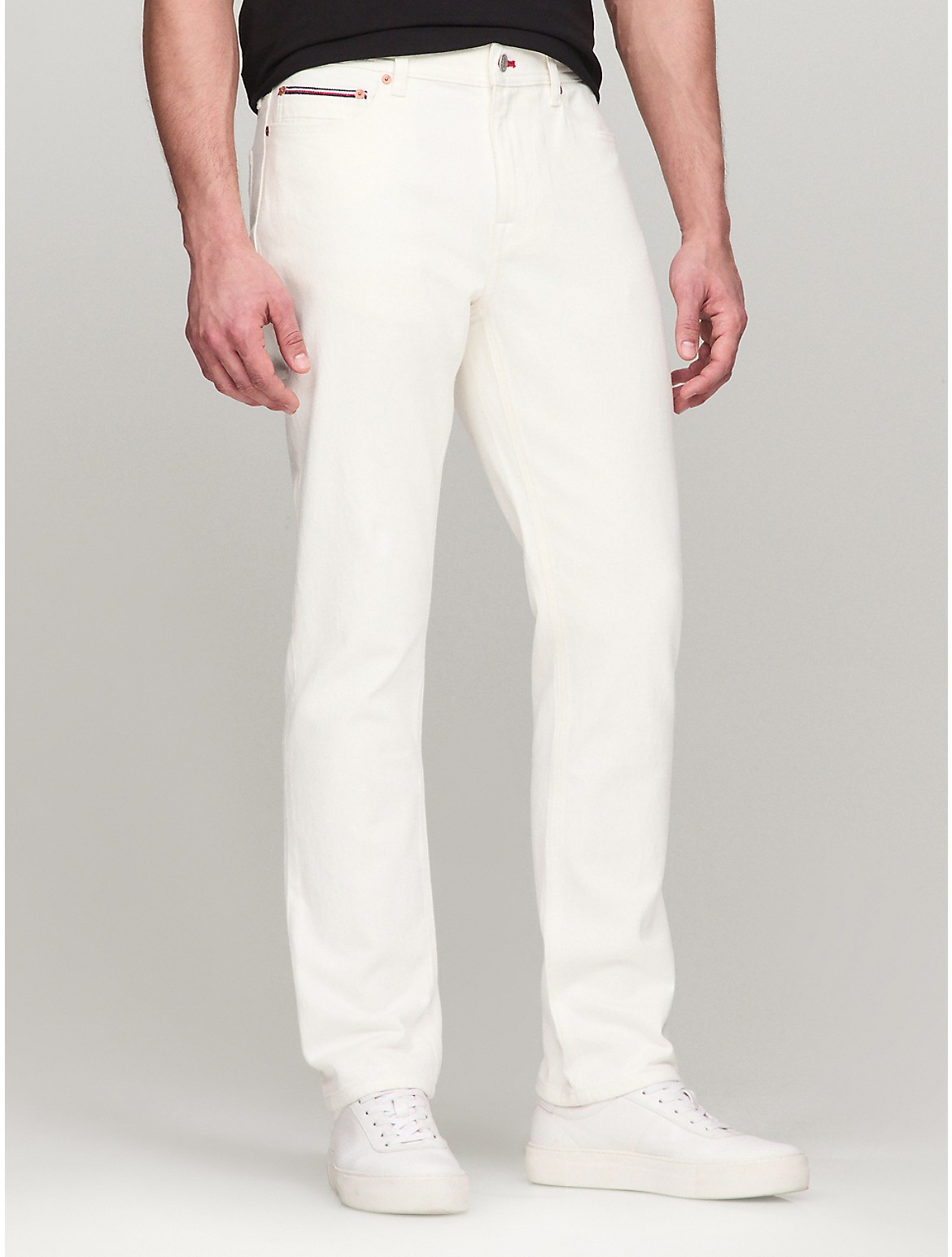 Shop Tommy Hilfiger Straight Fit White Jean In White Denim