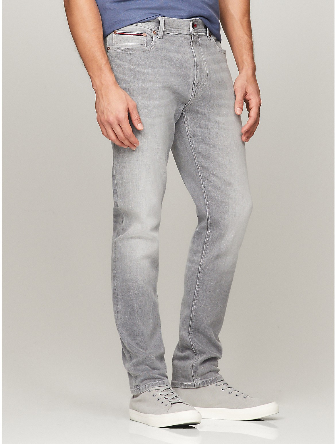 Shop Tommy Hilfiger Slim Fit Thflex Gray Jean In Grey Wash