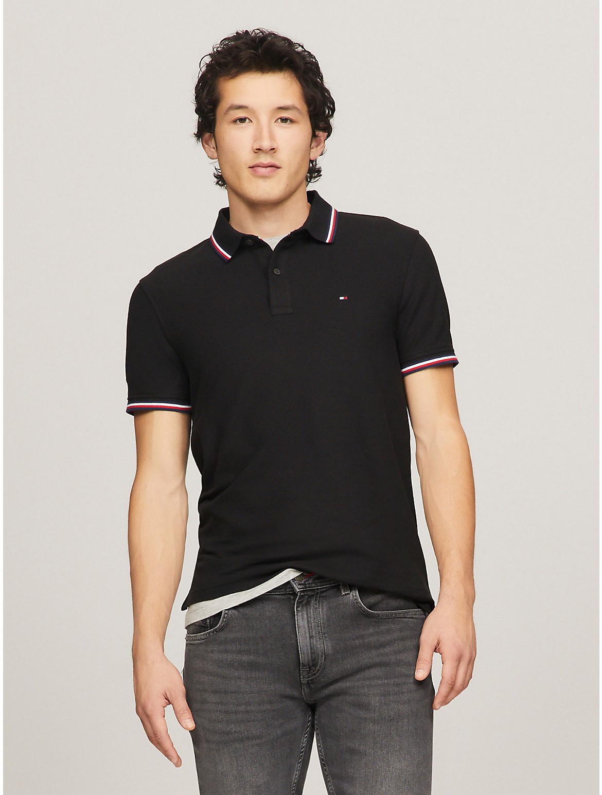Tommy Hilfiger Regular Fit Tommy Wicking Polo In Black