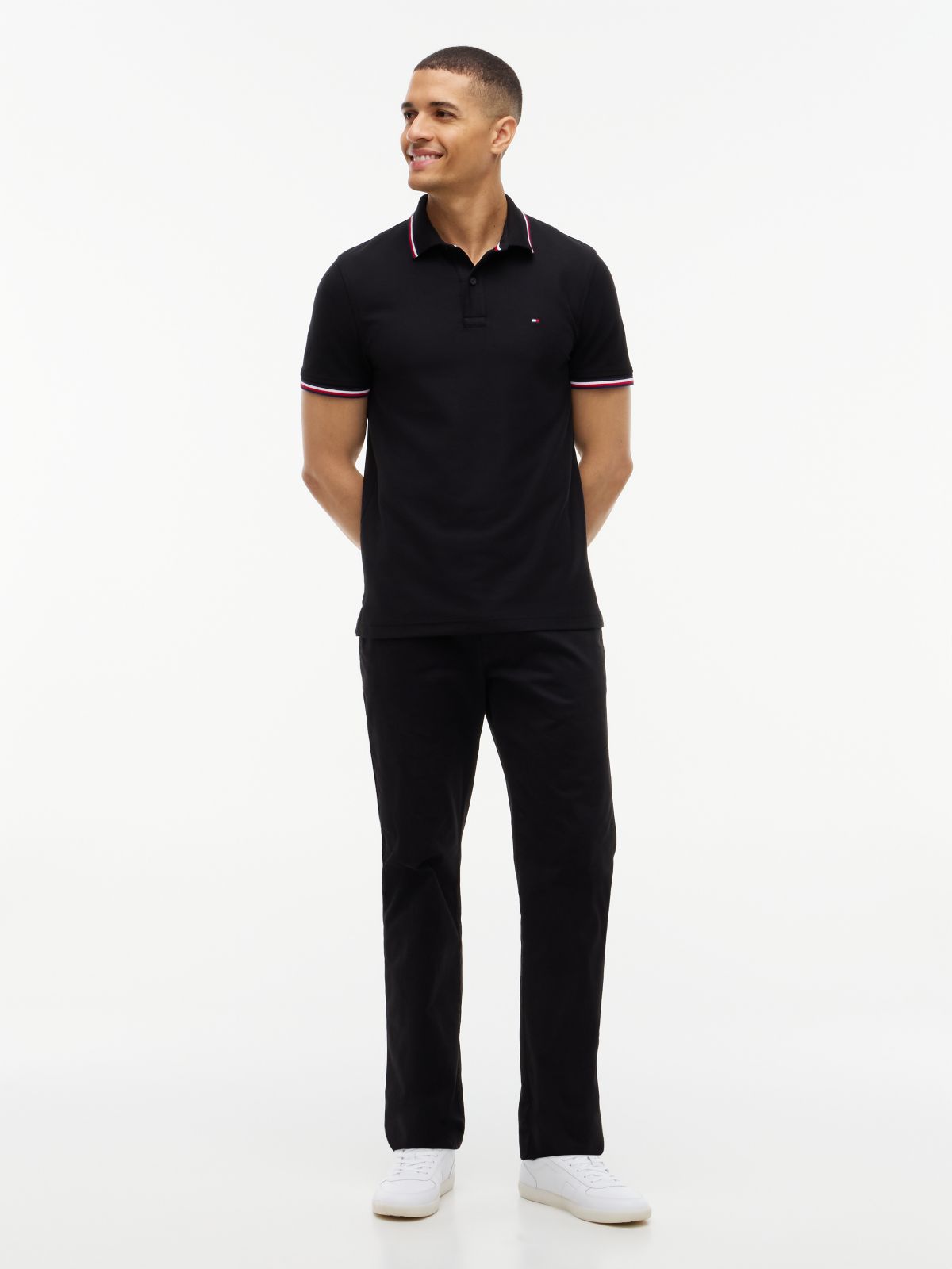Regular Fit Tommy Wicking Polo — Black