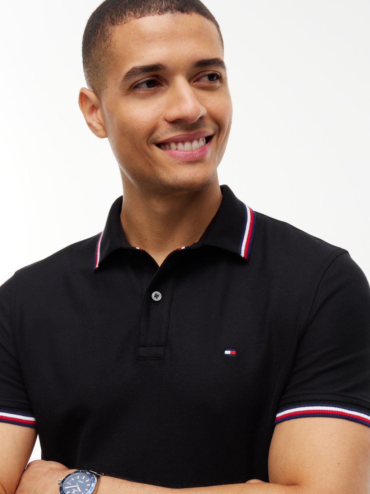 Regular Fit Tommy Wicking Polo — Black