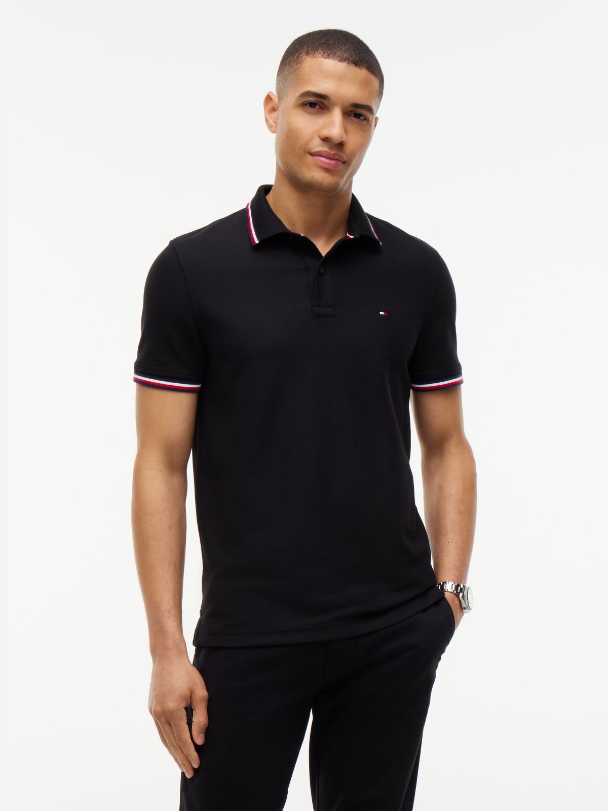Regular Fit Tommy Wicking Polo — Black