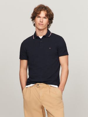 Tommy Hilfiger Men's Short Sleeve Cotton Pique Flag Polo Shirt in Regular  Fit