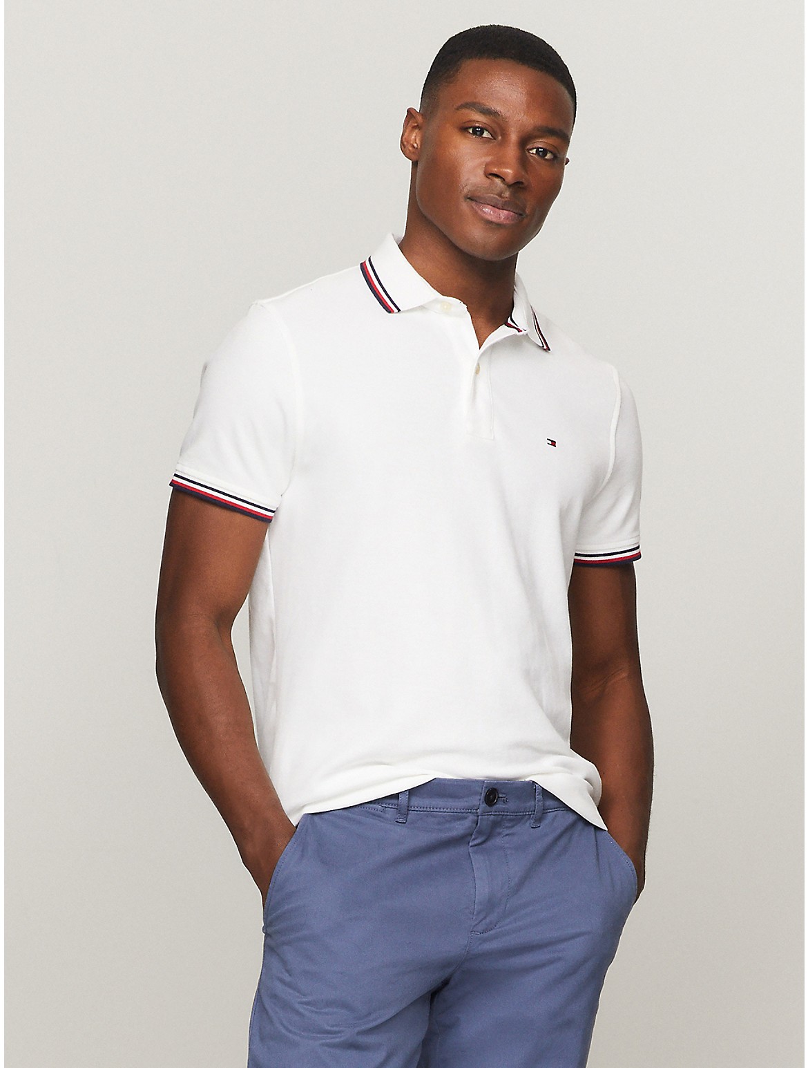 Tommy Hilfiger Regular Fit Tommy Wicking Polo In Fresh White