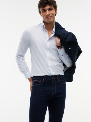 Мужские джинсы Tommy Hilfiger Straight Jean, цвет: Индиго варёный джинсовый — фото 6
