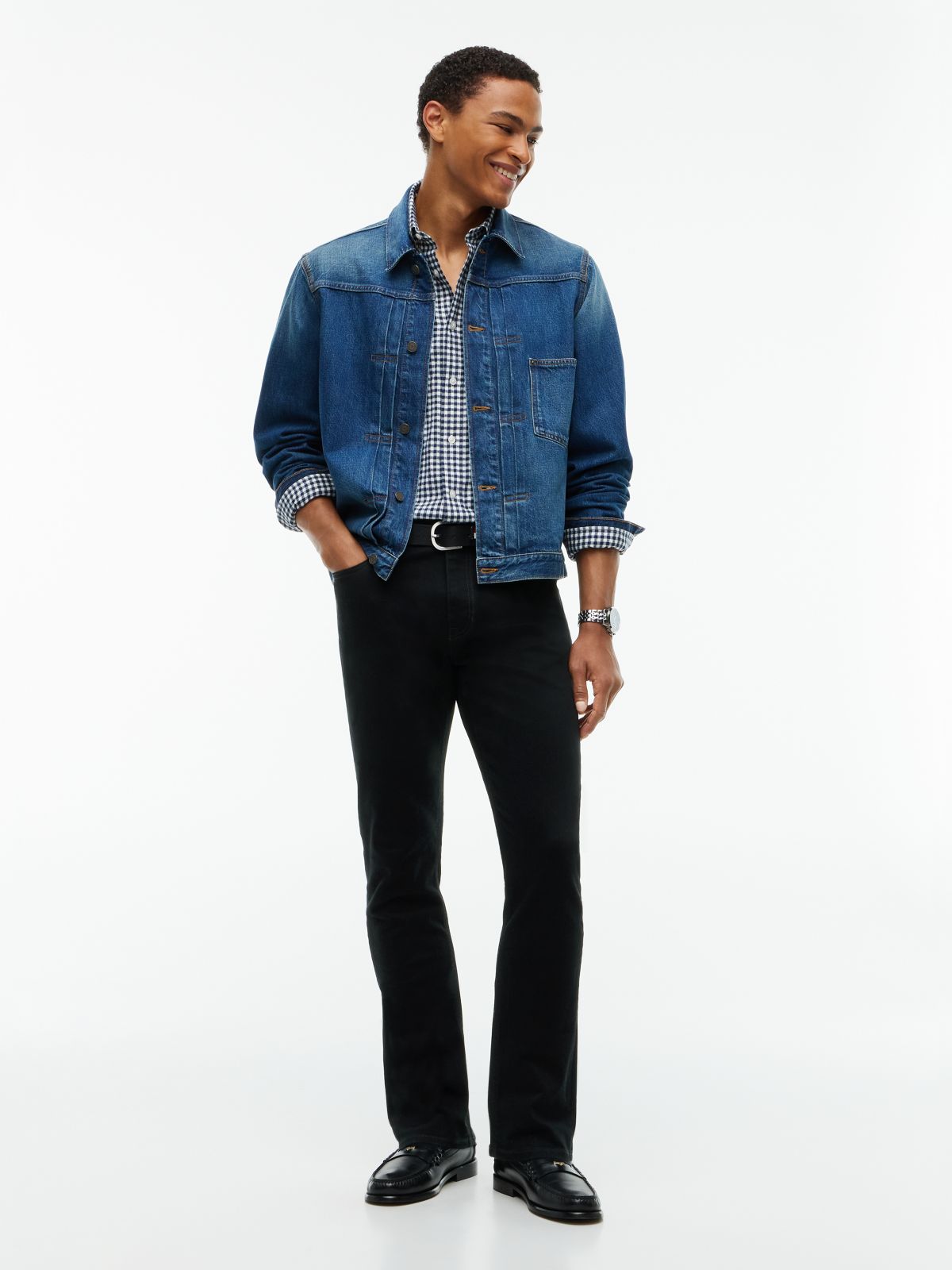 Stretch Straight Jean — Black Denim