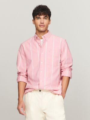 Tommy hilfiger pink store mens shirt