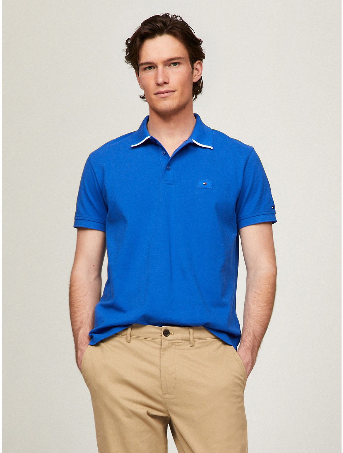Tommy Hilfiger Regular Fit Under Collar Logo Polo In Kettle Blue