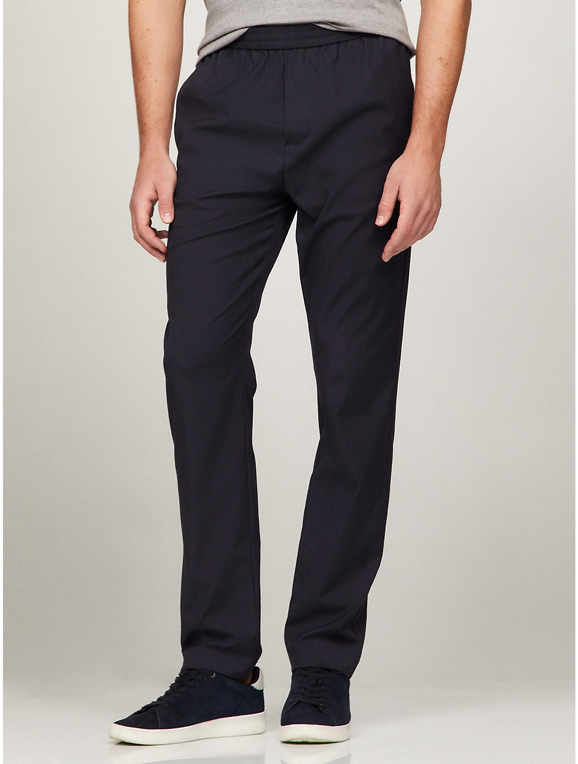 Tommy Hilfiger Regular Fit Solid Stretch Pant In Navy