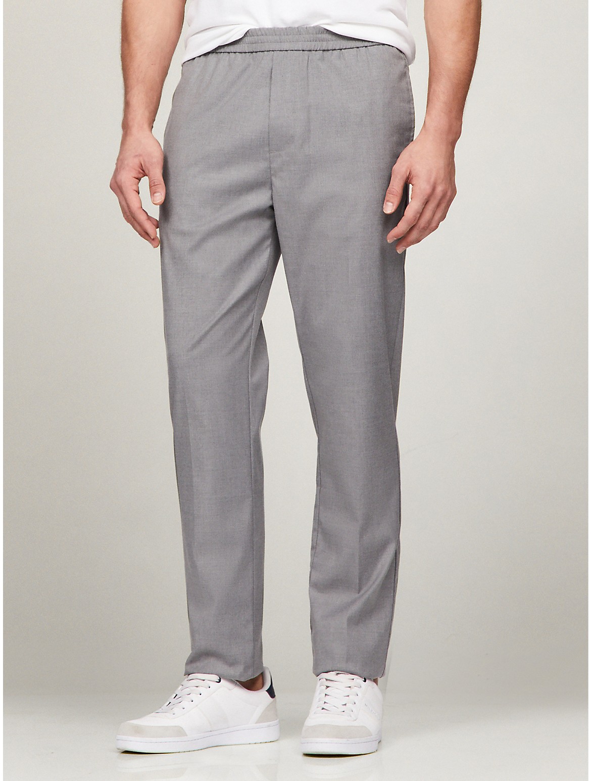 Tommy Hilfiger Regular Fit Solid Stretch Pant In Mid Grey Heather