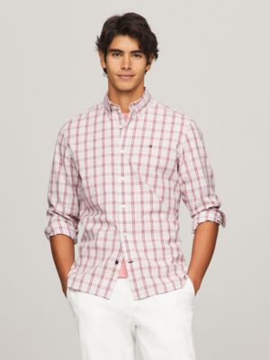 Tommy hilfiger pink mens hot sale shirt