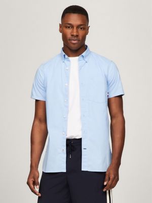 Slim Fit Short-Sleeve Poplin Shirt | Tommy Hilfiger USA