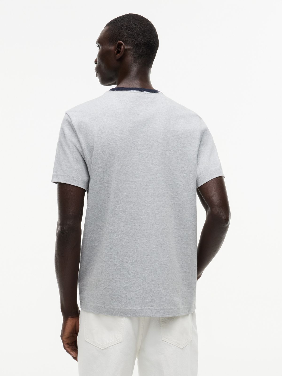 Embroidered Flag Logo T-Shirt — Grey Heather