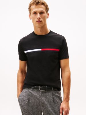 Embroidered Flag Logo T-Shirt, Black