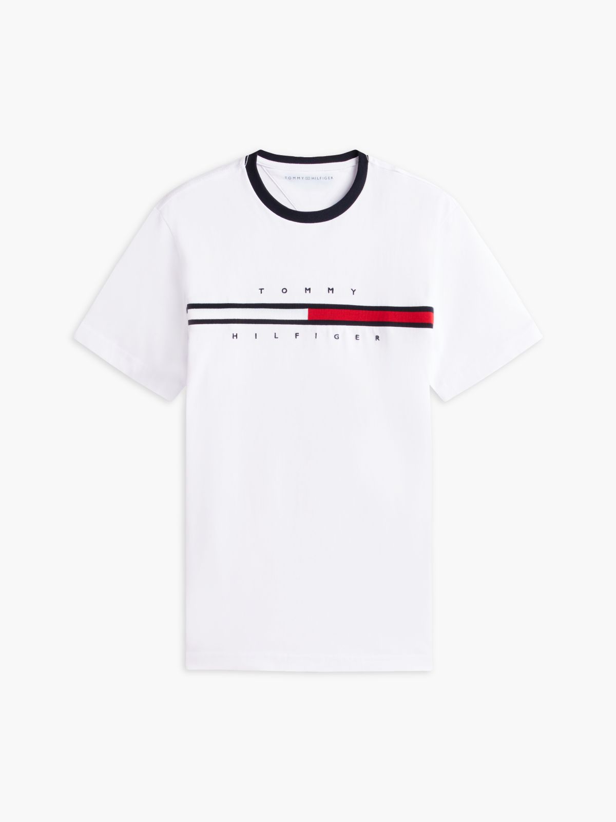 Embroidered Flag Logo T-Shirt — Optic White