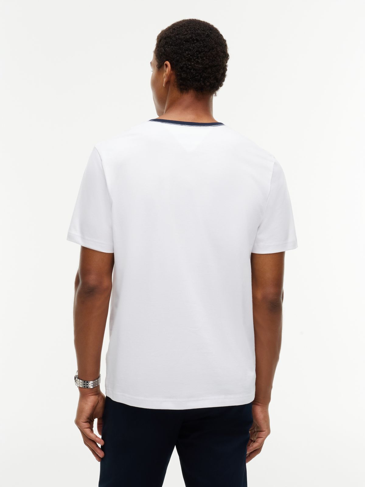 Embroidered Flag Logo T-Shirt — Optic White