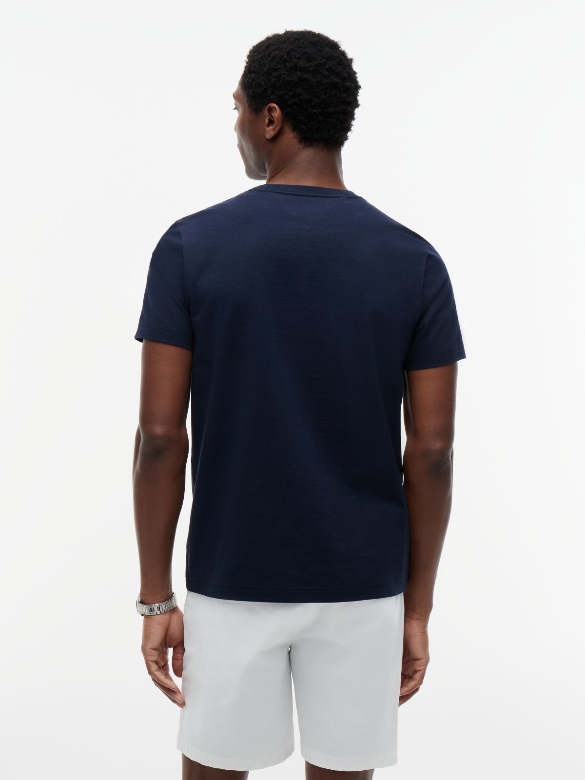 Embroidered Flag Logo T-Shirt — Navy Blue
