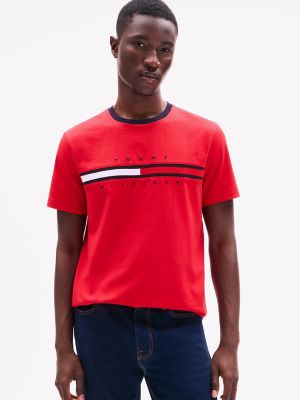Embroidered Flag Logo T-Shirt, Primary Red