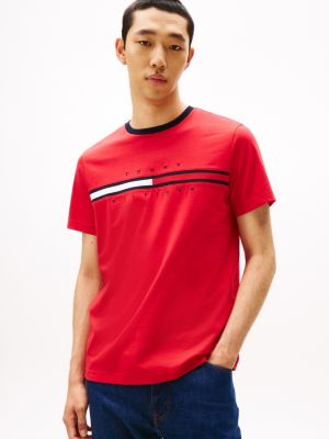 Embroidered Flag Logo T-Shirt, Primary Red