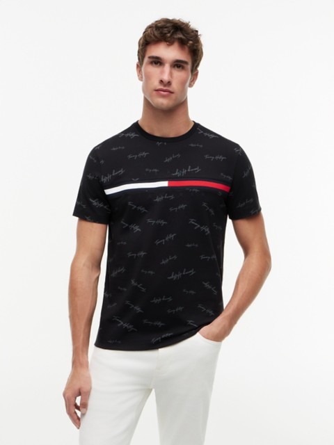 Мужские футболки Tommy Hilfiger Signature Flag Stripe Logo T-Shirt