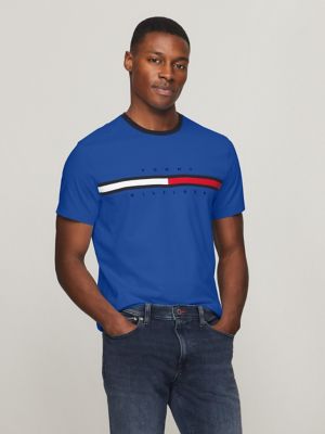 Embroidered Flag Logo T-Shirt, Kettle Blue