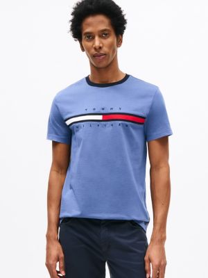 Embroidered Flag Logo T-Shirt, Bank Blue