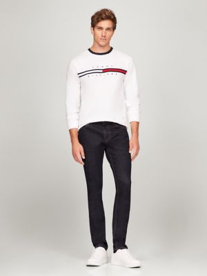 Embroidered Flag Logo Long-Sleeve T-Shirt, Optic White