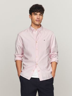 Regular Fit Gingham Poplin Shirt, Simple Pink/Optic White