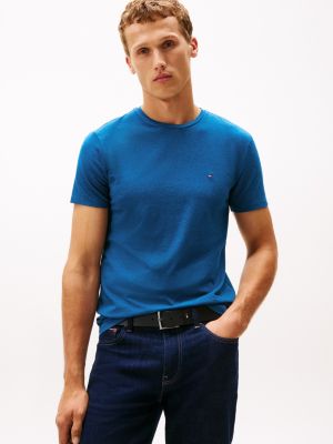 Stretch-Cotton Extra Slim T-Shirt, Blue Heather