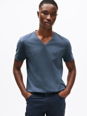Slim Fit V-Neck T-Shirt, Faded Indigo