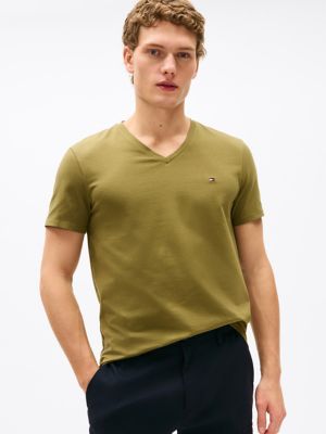 Slim Fit V-Neck T-Shirt, Uniform Olive