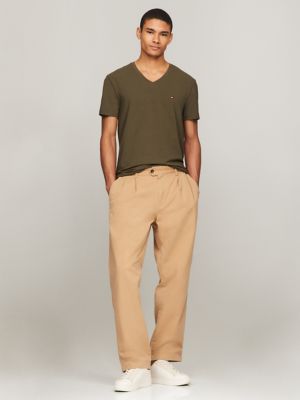 Slim Fit V-Neck T-Shirt, Army Green