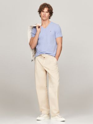 Slim Fit V-Neck T-Shirt, Medium Blue Heather