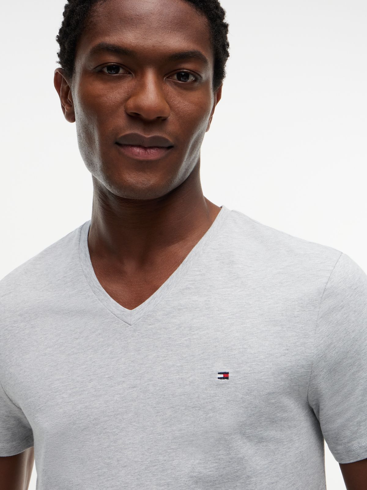 Slim Fit V-Neck T-Shirt — Grey Heather