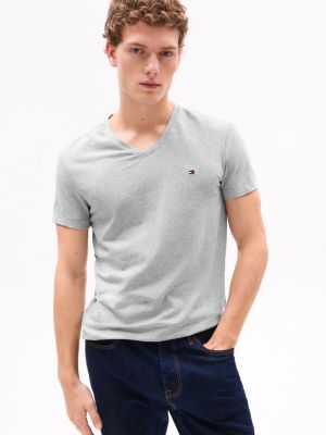 Slim Fit V-Neck T-Shirt, Grey Heather
