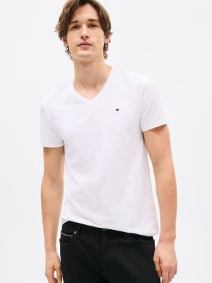 Slim Fit V-Neck T-Shirt, Optic White