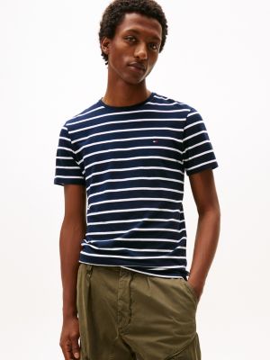 Stripe Stretch-Cotton Extra Slim T-Shirt, Navy Stripe