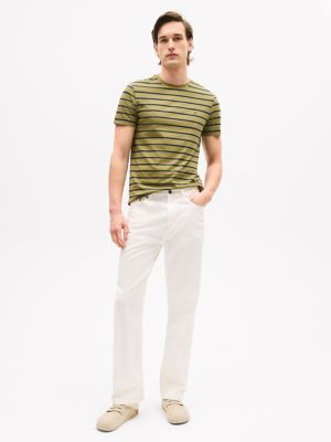 Stripe Stretch-Cotton Extra Slim T-Shirt, Uniform Olive Stripe