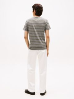 Extra Slim Stripe Stretch-Cotton T-Shirt — Grey Heather Stripe 4