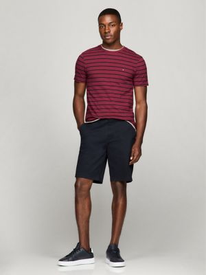 Extra Slim Stripe Stretch-Cotton T-Shirt, Red Heather Stripe